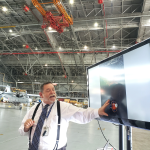 Evan Horowitz, of NASA Langley Research Center, provided a history of the Hangar during the Center tour.